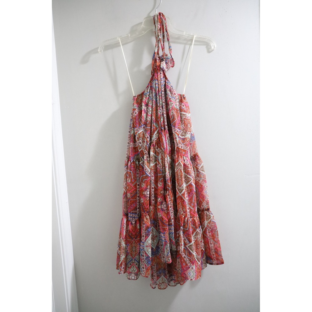 MISA Los‎ Angeles sastra XS Halter Maxi Dress Boho Paisley Print Summer Dress